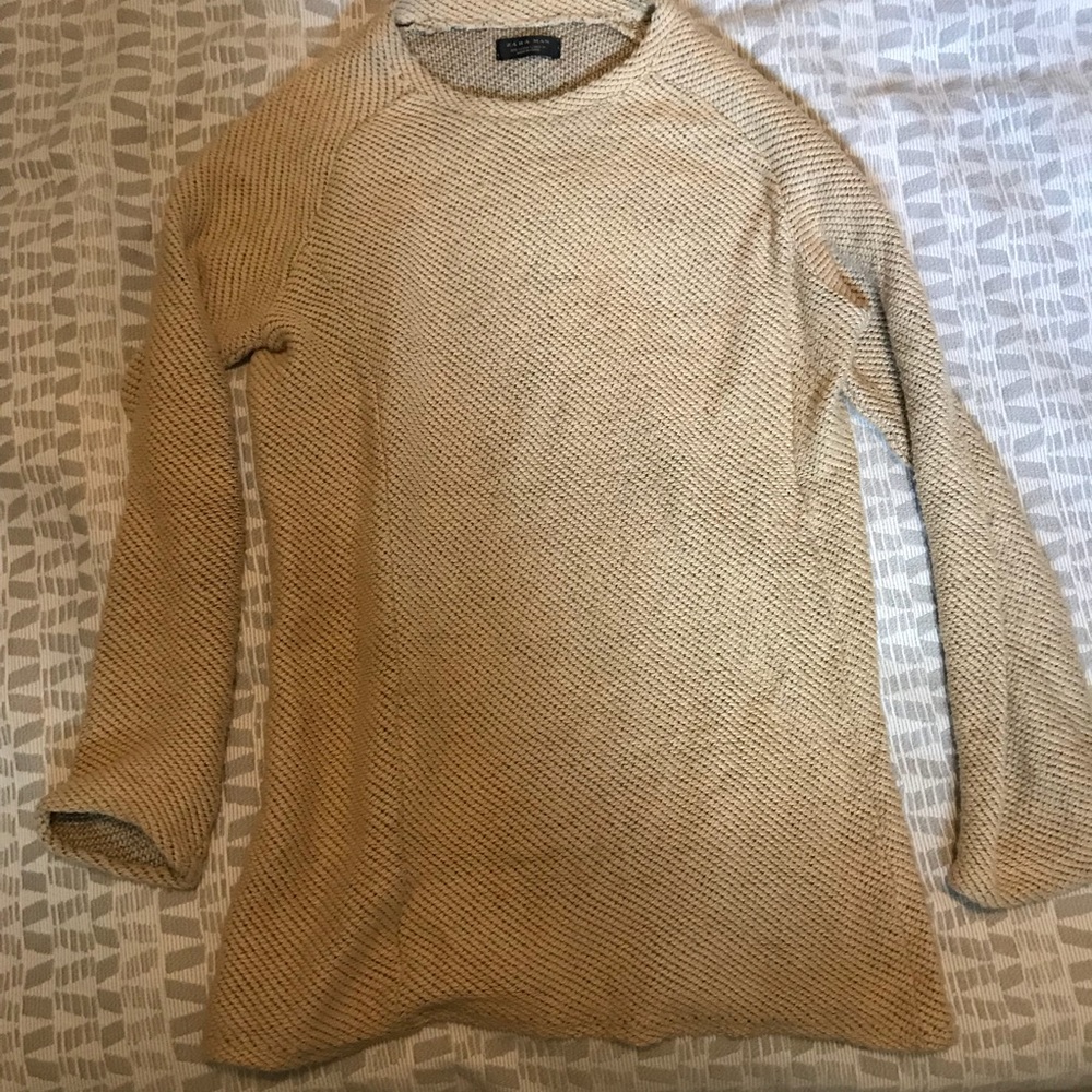 Zara men’s cream long sweater - small